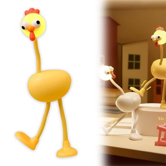 Steadline Flexible Shape Changing Chicken Night Light with 3 Brightness Levels,Rechargeable LED Bedside Lamp for Kids Room Decor,Cute Christmas Gift for Boys and Girls
