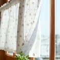 thumbnail image 1 of Steadline French Style Door Curtain with Rose Print Pattern - Semi Sheer Fabric with Light Filtering Capability for Kitchen and Bedroom Decor, 1 of 9
