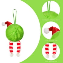 Steadline Furry Christmas Tree Ball Ornaments With Ribbon Accents - Festive Hanging Decor For Holiday Parties And Home Display Soft Texture With Secure Attachment Loops