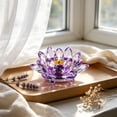 thumbnail image 1 of Steadline Glass Candlestick,Lotus Shaped Candle Holder With Stable Base,Translucent Tabletop Ornament For Dining Space Wedding Party Aromatherapy Layout And Indoor Ambient Decoration(Purple), 1 of 7