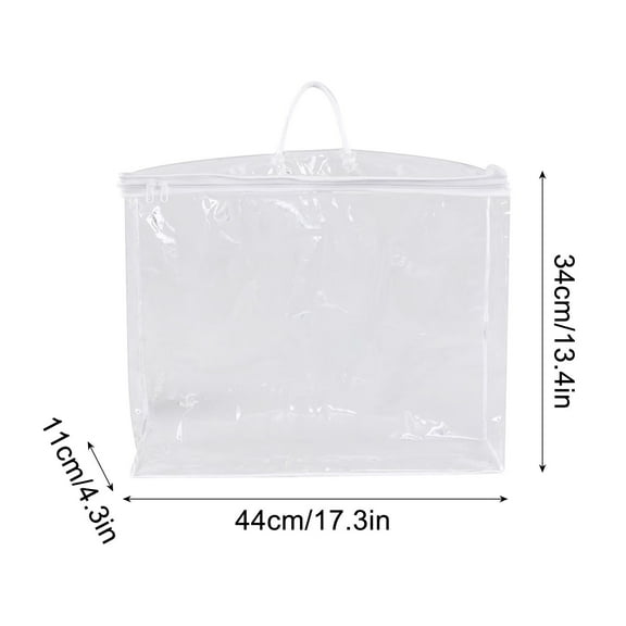 Steadline Heavy Duty Clear Storage Bag - Tall Vertical PVC Organizer For Blankets Clothing And Seasonal Items With Reinforced Handles And Space Saving Design For Home Organization