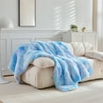 thumbnail image 1 of Steadline Ice Cream Color Double Layer Blanket - Thickened Soft Polyester Throw with Pastel Design for Sofa Bed Decor - Lightweight All Season Home Upgrade, 1 of 6