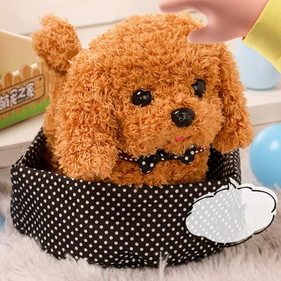 Steadline Interactive Plush Dog Toy With Walking Feature - Realistic Animated Pet Companion For Children Soft Fur With Barking Sound Effects And Motion Sensors