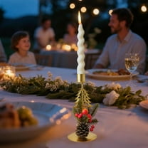 Steadline Iron Christmas Tree Candle Holder with Rustic Holiday Design for Table Centerpieces and Romantic Dinners, Elegant Metal Candelabra for Valentine's Day Decor and Winter Themed Events