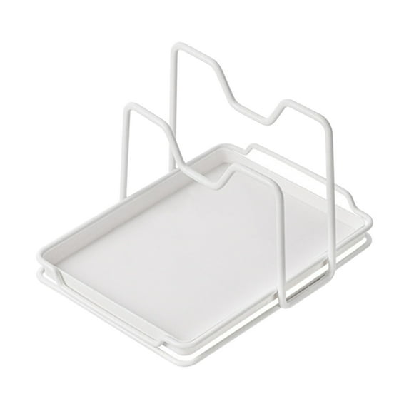 Steadline Iron Multi-Purpose Kitchen Rack - Countertop Pot Lid Spoon Spatula Organizer with Drain Tray - Durable Cookware Storage Solution - Practical Home Kitchen Accessory