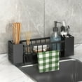 thumbnail image 1 of Steadline Kitchen Multi-Functional Drying Rack Sink-Side Dishcloth Sponge Organizer Countertop Storage Shelf Plastic Material Kitchen Organization Essential(Black), 1 of 7