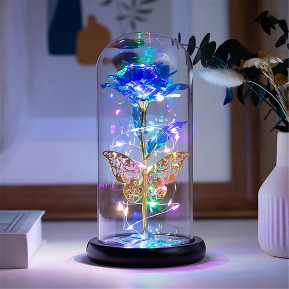 Steadline LED Glass Dome Preserved Rose Romantic Valentine's Day Gift for Her with Eternal Flower Design Unique Home Decor Anniversary Present for Couples
