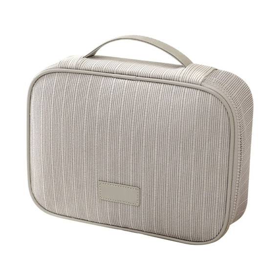 Steadline Large Capacity Water-Resistant Makeup Organizer Bag,Multi-Compartment Toiletry Case For Travel & Gym,Portable Cosmetic Storage Bag With Zipper Closure