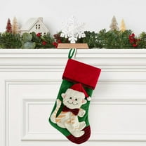 Steadline Large Christmas Cat Stocking - Polyester Pet Holiday Sock Ornament for Tree Fireplace Wall Decoration Christmas Eve Gift
