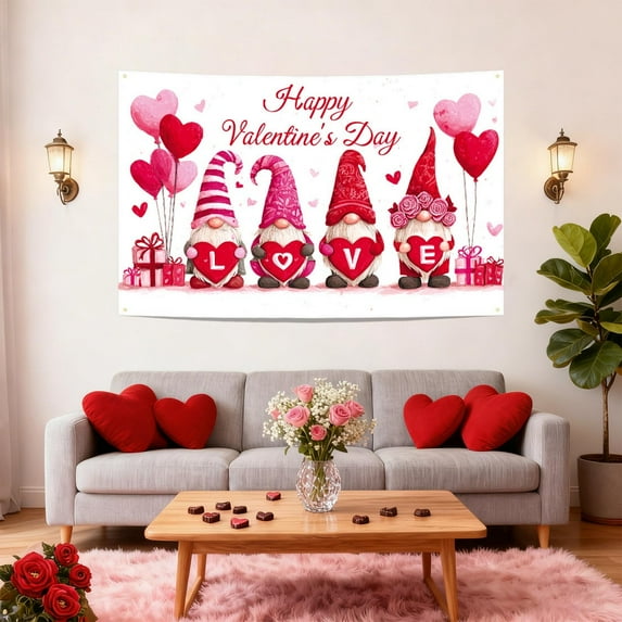 Steadline Large Valentine's Day Tapestry Wall Hanging for Bedroom Living Room Dorm Decor - Soft Polyester Fabric Seasonal Home Decoration with Romantic Theme