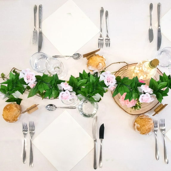 Steadline Lifelike Silk Rose Garland with Dense Foliage - Elegant Floral Decoration for Weddings and Home Parties Featuring Natural Curves and Realistic Detailing