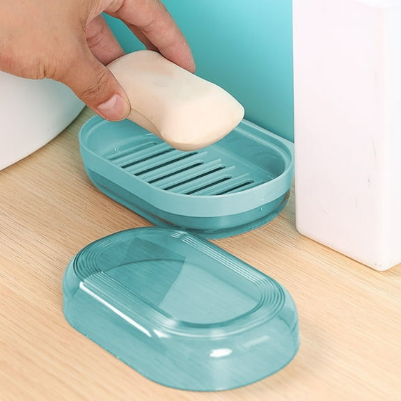 Steadline Macaron Color Plastic Soap Dish - Wall Mounted No Drill Soap Holder with Drainage Holes - Space Saving Bathroom Organizer for Bar Soap and Beauty Products