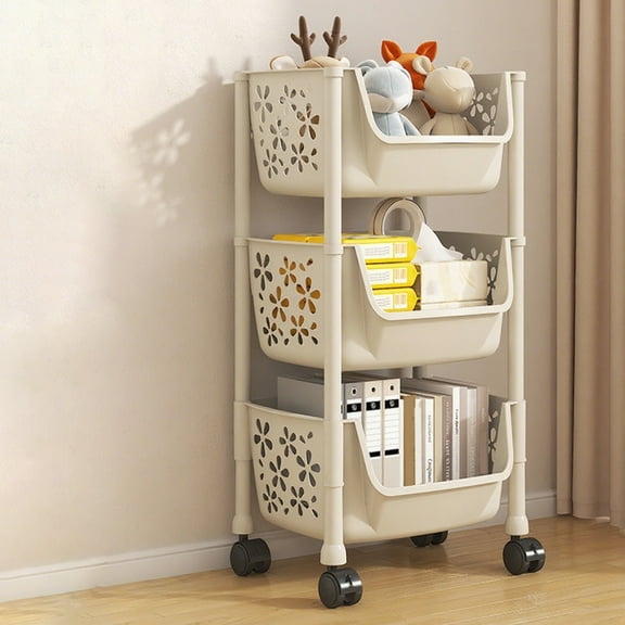 Steadline Mobile Storage Cart with Wheels and Brake System - Multi-Purpose Organizer for Living Room Bedroom and Bathroom Essentials