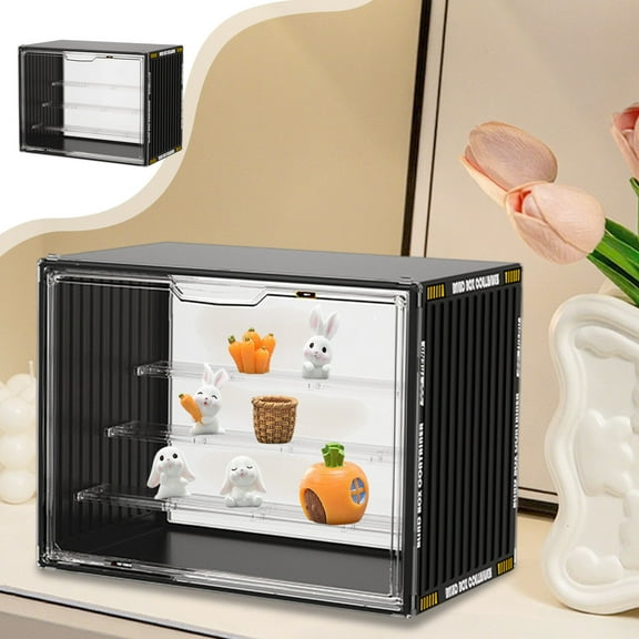 Steadline Modular Clear Display Case with Removable Dividers - Stackable Collector's Showcase for Figurines and Small Collectibles Organization