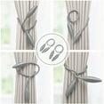 thumbnail image 1 of Steadline No Drill Installation Curtain Tiebacks with Twisted Design - Metal Live Buckle System with Exquisite Detailing for Easy Tool-Free Setup, 1 of 6