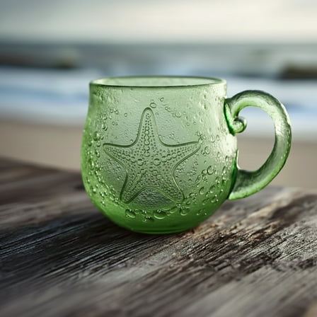 Steadline Ocean Themed Ceramic Coffee Mug Set of 2 Sea Life Inspired Drinkware for Home Cafe Restaurant Beach Vacation Gift Idea Coastal Decor Modern Kitchen Tableware Collection