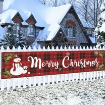 Steadline Outdoor Christmas Banner - 200x45cm Polyester Holiday Yard Flag with Metal Grommets - Weatherproof Festive Decoration for Fence Balcony and Staircase