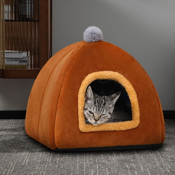Steadline Oval Pet Bed with Thick Fleece Lining - Cozy Shelter for Small Dogs and Cats - Machine Washable Design for Year-Round Comfort