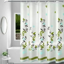 Steadline PEVA Shower Curtain with Reinforced Grommets and Weighted Hem - Water Resistant Bathroom Liner with Digital Print for Dorm Hotel and Home Use