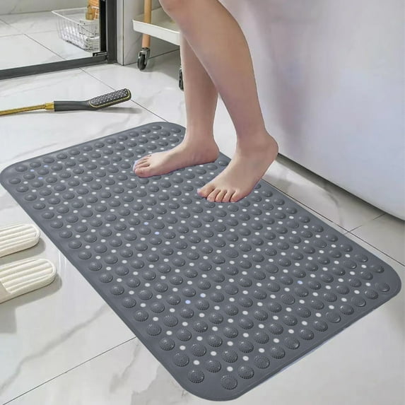 Steadline PVC Suction Cup Bath Mat Non Slip Shower Floor Mat with Massage Texture Waterproof Bathroom Rug for Tub Shower Stall Safe Foot Pad Home Bath Essentials