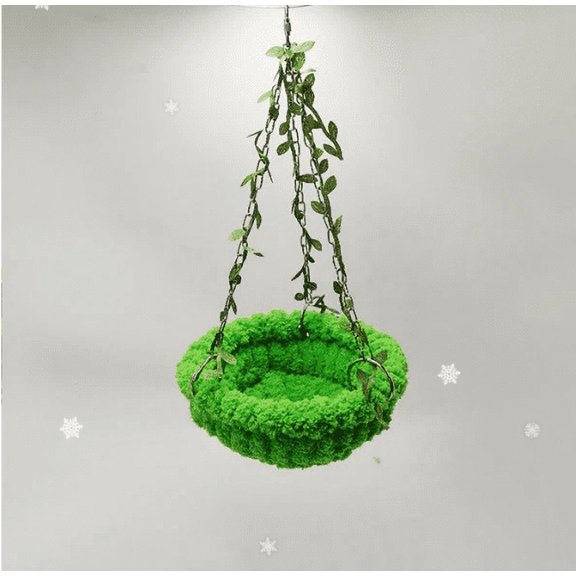 Steadline Parrot Hammock Swing Toy with Chewable Seagrass Natural Wood Perch Bell Decor for Bird Cage Enrichment Activity Exercise Relaxation Small Pets