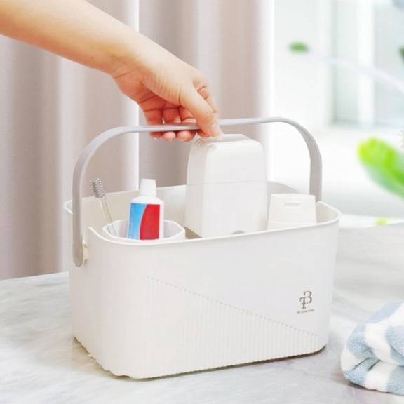 Steadline Plastic Storage Baskets with Reinforced Handles, Shower Caddy Multi-purpose Organizers Basket for Bathroom, Kitchen, Dorm Room