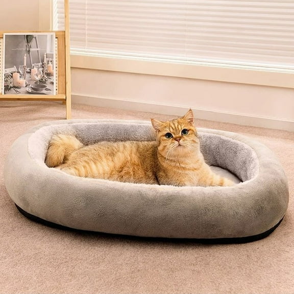 Steadline Plush Orthopedic Pet Bed with Removable Cover - Thick Cushion Support for Small Medium Dogs Cats - Machine Washable Soft Sleeping Mat for Kennel or Home Use