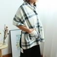thumbnail image 1 of Steadline Pocket Style Flannel Shawl Blanket with Button Closure - Reversible Wearable Cape for Home Office - Soft Fleece Throw with Arm Slits - Multi Functional Wrap for Travel Gift Giving, 1 of 7