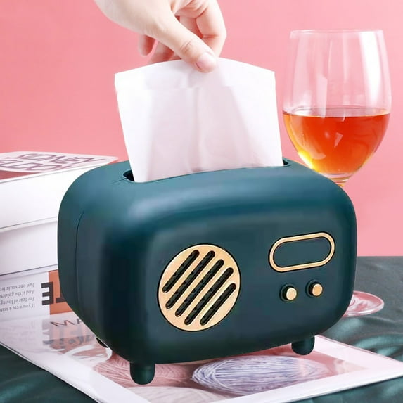 Steadline Premium Tissue Box with Integrated AM/FM Radio for Living Room Entertainment Elegant Design with High Quality Sound for Modern Home Decor and Practical Use