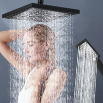 Steadline Pressurized Shower Head System with 81 Nozzle Square Top Spray and 3-Speed Handheld Shower - ABS Construction with Universal Fit for Bathroom Upgrade