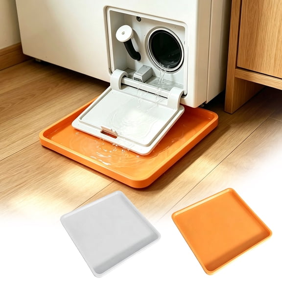 Steadline Printed Plastic Washing Machine Drip Tray Detachable Water Catch Pan Deep Basin Spill Proof Appliance Protector,Leak Barrier Mat For Laundry Room Dryer Water Dispenser Floor Protection