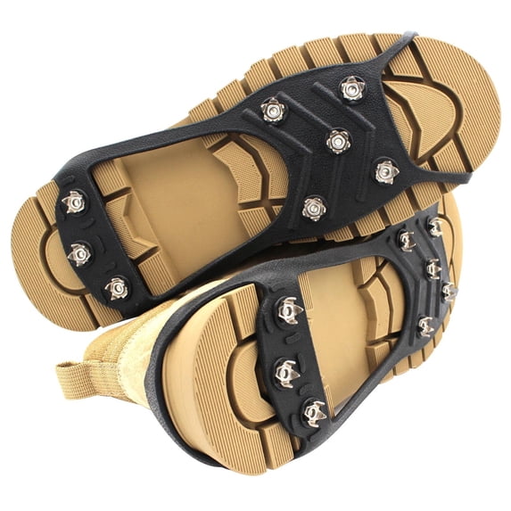 Steadline Professional Grade Ice Cleats,8-Point Traction Spikes With Rustproof Steel Studs For Winter Walking Safety And Outdoor Activities With Adjustable Elastic Strap And Portable Foldable Design