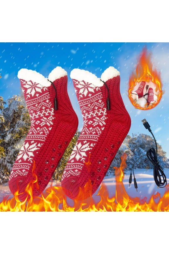 Rechargeable Heated Foot Warmers With USB Power - Adjustable Temperature Thermal Socks For Winter Indoor Outdoor Use With Three Heat Levels And Breathable Comfort Fit