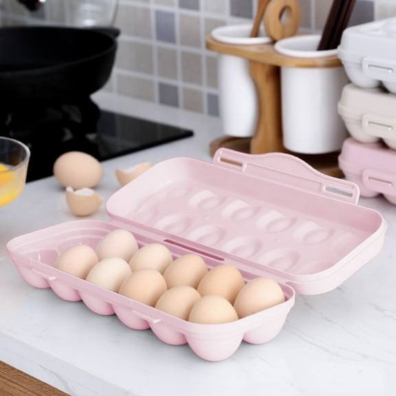 Steadline Refrigerator Slide-Out Egg Storage Container with Flip Design - 4-Tier Space Saving Egg Holder with Anti-Slip Protection for Kitchen Organization