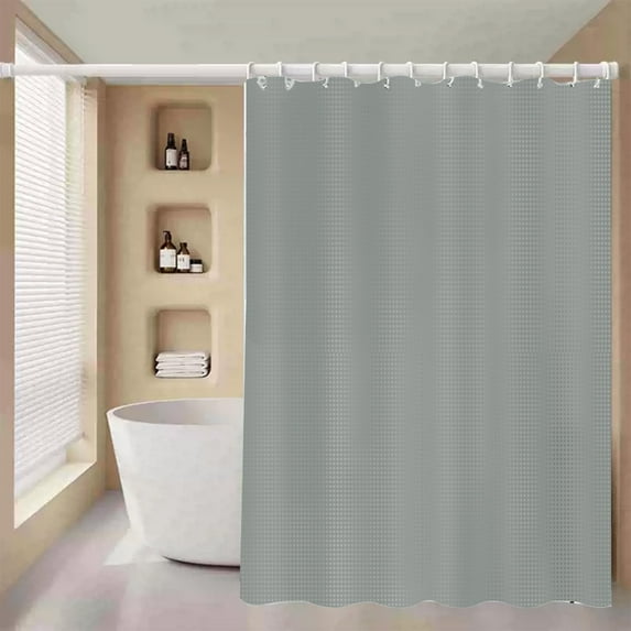 Steadline Reversible Waffle Weave Shower Curtain - Waterproof and Mildew Resistant Bathroom Decor - No Drill Installation for Easy Hanging