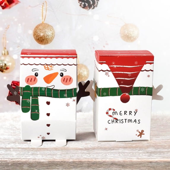 Steadline Santa Claus Candy Gift Box with Snowman Design - Christmas Eve Present Packaging for Holiday Treats and Small Gifts - Reusable Festive Storage Container