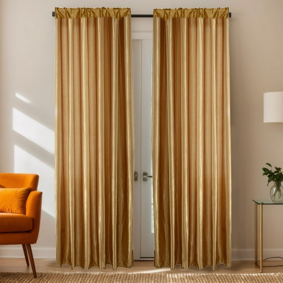 Steadline Satin Sheer Window Curtain Panels,100x250cm Light Filtering Drapes For Living Room & Bedroom,Decorative Shade Curtains For Wedding & Party Decor