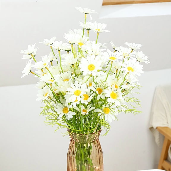 Steadline Set of 10 Artificial Gerbera Daisy Flowers Realistic Faux Bouquet for Home Decor Wedding Party Decoration Thanksgiving Christmas Spring Display Centerpiece Arrangement