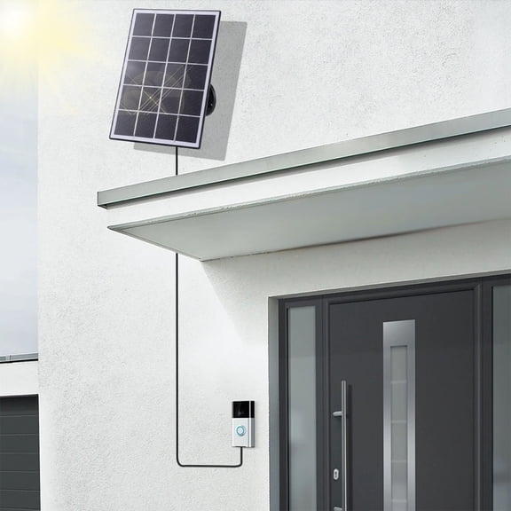 Steadline Solar Panel Charger -Weather Resistant, 3W 5V Solar Panel Wall Mounting Low-Power Solar Charging Panel Waterproof for Doorbell Security Camera with Cable Bracket