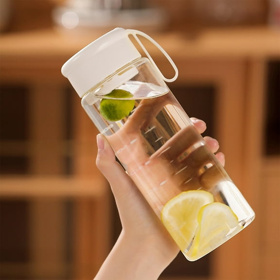 Steadline Sports Water Bottle,Travel Mug for Car,Plastic Tea Cup With Strap,Simple Heat Resistant Transparent Cup for Adults