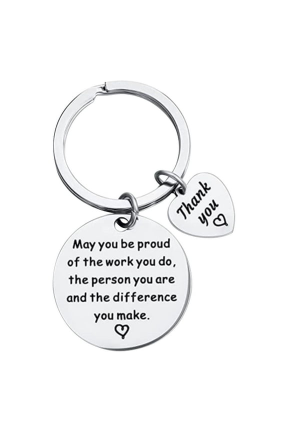 Stainless Steel Motivational Keychain Romantic Valentine's Day Gift for Couples with Inspirational Quotes Unique Anniversary Present for Him and Her