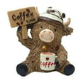 thumbnail image 1 of Steadline Steadline Resin Cow Figurine with Coffee Theme for Home and Office Decorations, Charming Farmhouse Style Decorative Piece for Coffee Lovers and Rustic Interior Design Accents, 1 of 6