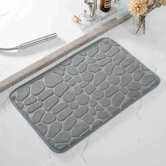 Steadline Textured Memory Foam Bath Mat with Non-Slip Backing - Ultra Soft Absorbent Surface for Shower Areas - Machine Washable Comfortable Design