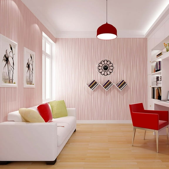 Steadline Textured Non Woven Wallpaper With Glitter Stripes - Modern Self Adhesive Wall Covering For Bedroom And Living Room Easy To Install With Peel And Stick Technology 35.83x20.87 Inches