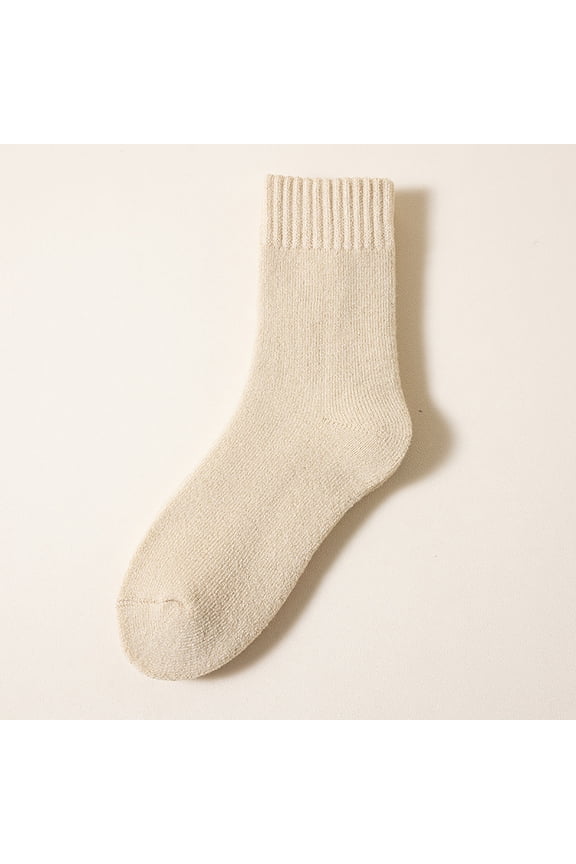 Thermal Fleece-Lined Crew Socks with Non-Slip Grips - Extra Thick Winter Socks for Indoor Outdoor Use - Soft Comfortable Footwear for Cold Weather