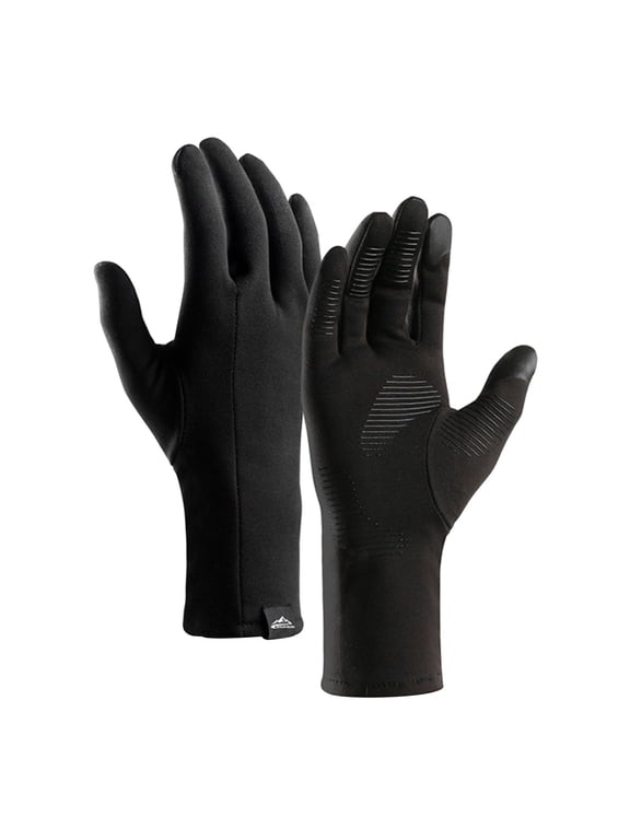 Thermal Liner Gloves with Touchscreen Fingers - Windproof Fleece Lining for Winter Sports - Multi-Purpose Design for Skiing and Cycling - Size L