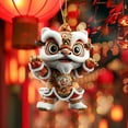thumbnail image 1 of Steadline Traditional Lion Dance 2D Acrylic Pendant - Red White Chinese Cultural Wall Decor - Flat Hanging Ornament for Home Office - Festival Decoration for Spring Festival Celebration, 1 of 8
