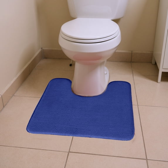 Steadline U-Shaped Toilet Bath Mat - Super Soft Chenille Floor Rug with Non-Slip Rubber Backing - Absorbent Shower Mat for Bathroom Decor and Safety