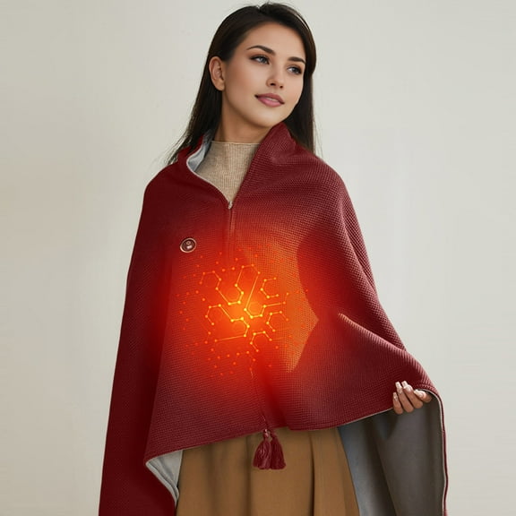 Steadline USB Heated Shawl Blanket 150X80cm Washable Wearable Portable Warming Wrap with Adjustable Temperature for Home Office Travel Comfort
