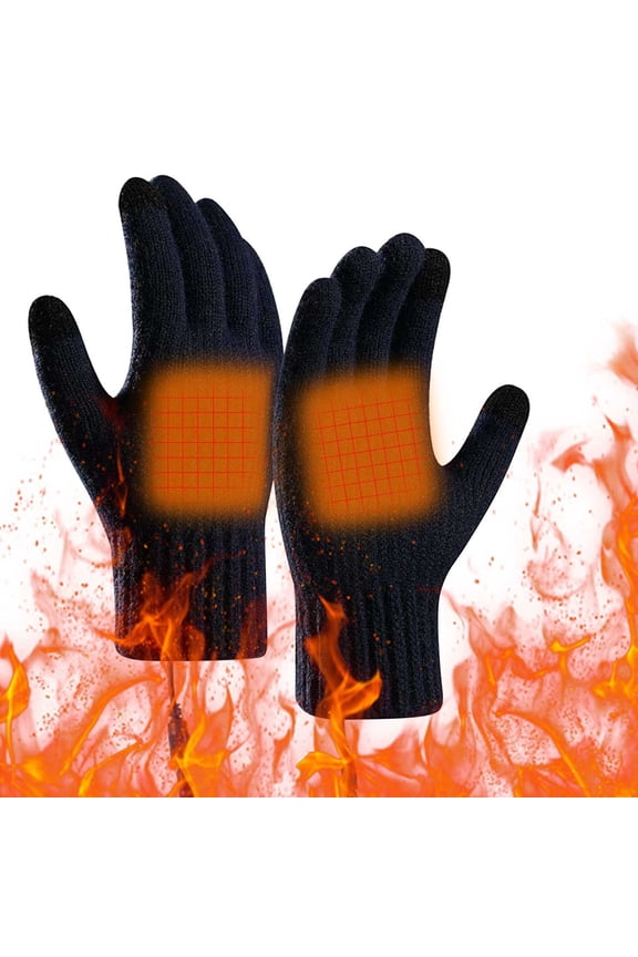 USB Rechargeable Heated Gloves with Touchscreen Fingers - Thickened Fleece Lining for Extreme Cold - Adjustable Temperature for Outdoor Activities